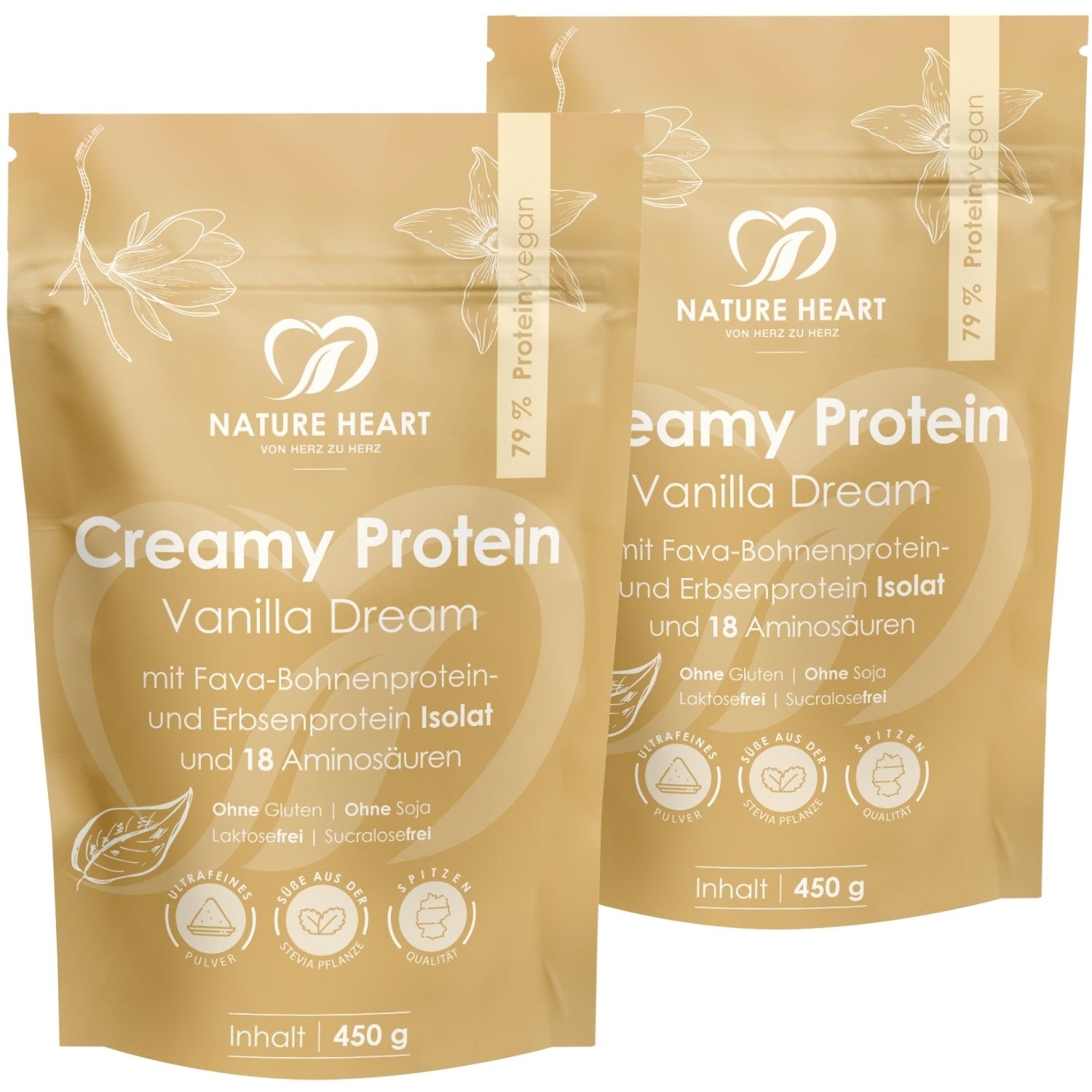 Nature Heart Creamy Protein Vanilla Dream 2x450 g Pulver