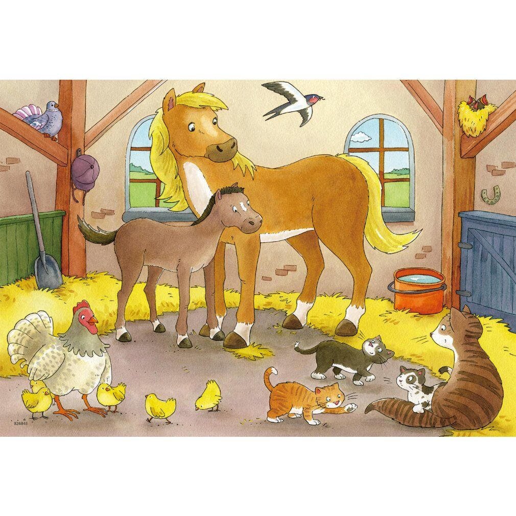 Glückliche Tierfamilien - Puzzle 2 x 12 Teile