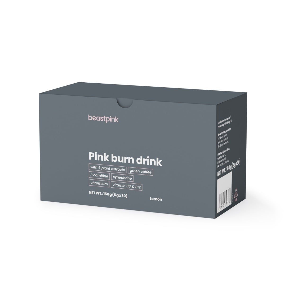 GymBeam Pink Burn Drink L-Carnitin-Komplex Pulver 150 g
