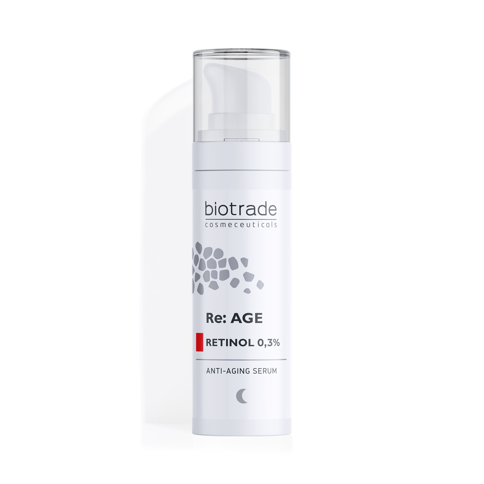 Biotrade Retinol 0,3% Anti-Aging Serum in weißer Pumpflasche.
