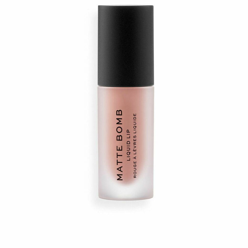 Flüssiger Lippenstift. Matte Bomb, Liquid Lip, Rouge à Lèvres Liquide. Farbton Charm. Flasche mit schwarzem Deckel.
