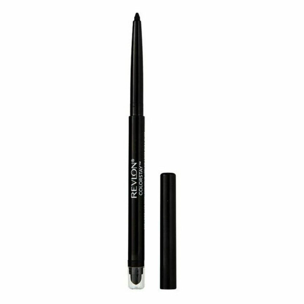 Schwarzer Revlon Colorstay Eyeliner, Stift und Kappe. Aufschrift: Revlon Colorstay.