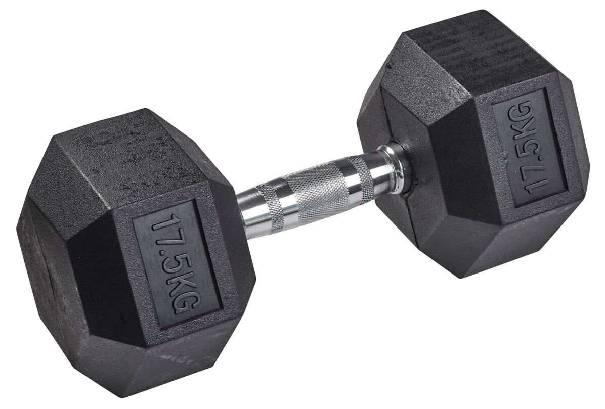 tanga sports® Gummi-Kurzhantel HEX, 17,5 kg