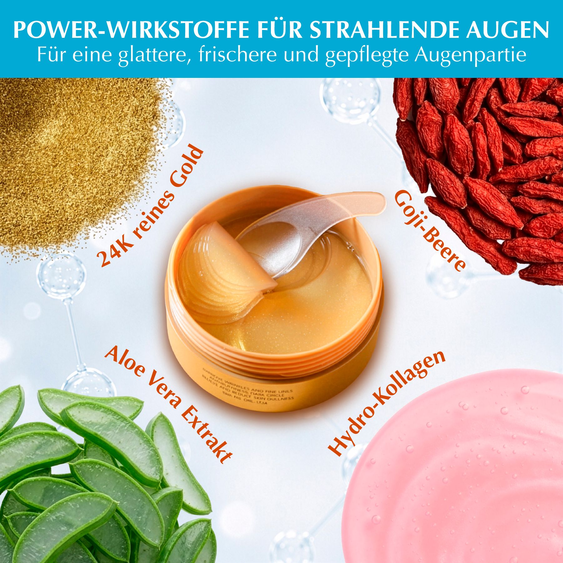 DR.RASHEL Augenpads Kollagen Gel Augenmaske Anti-Falten Gold