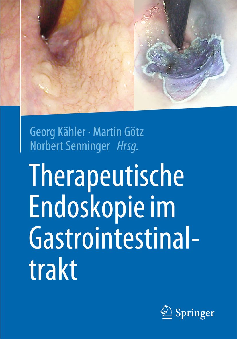 Buchcover mit Titel: Therapeutische Endoskopie im Gastrointestinaltrakt. Autorennamen und Springer-Logo.
