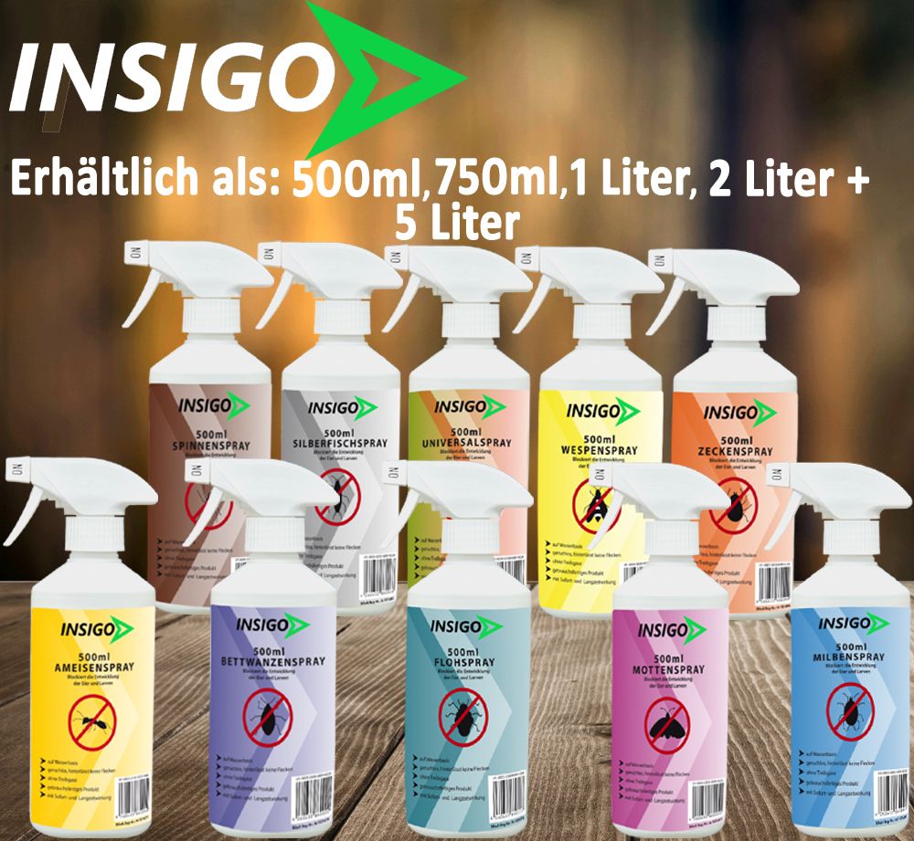 INSIGO Milbenspray gegen Milben Hausstaubmilben & Milben Eier