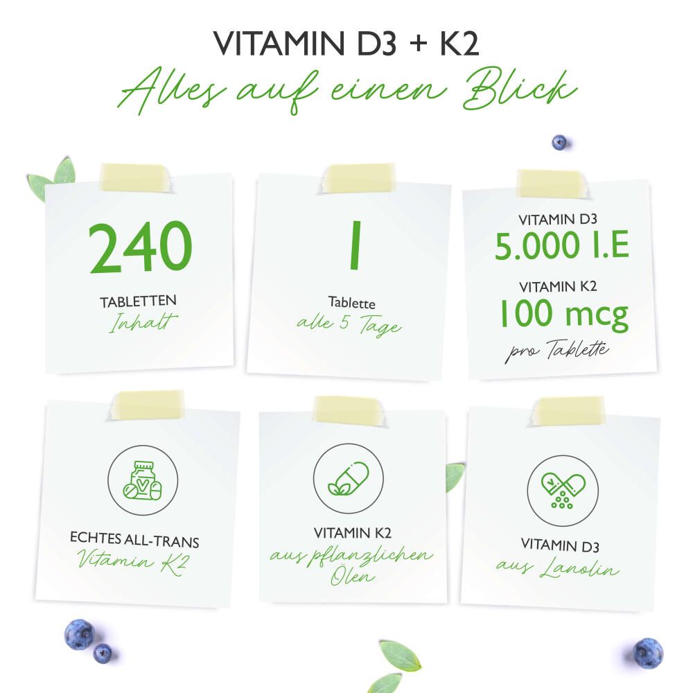 vit4ever Vitamin D3 5.000 + K2 100mcg 240 St Tabletten