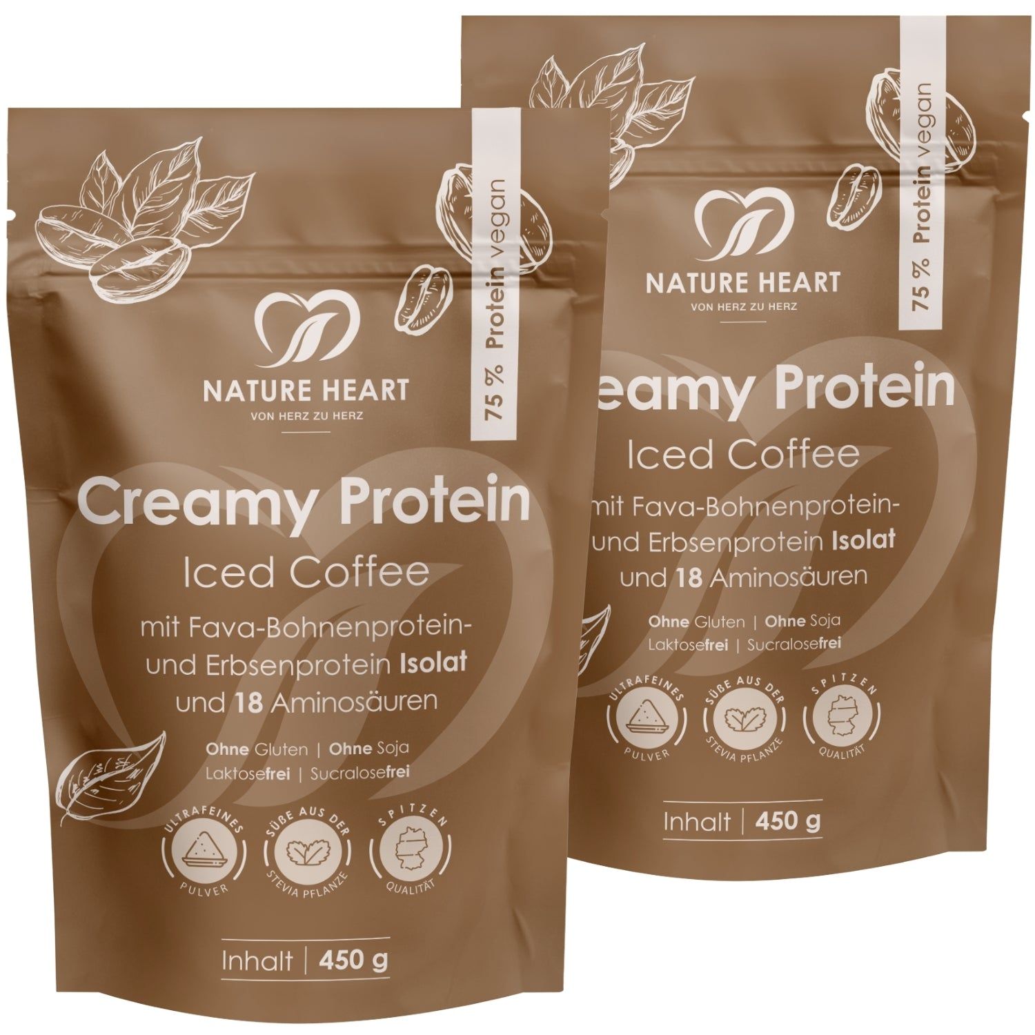 Nature Heart Creamy Protein Iced Coffee 2x450 g Pulver