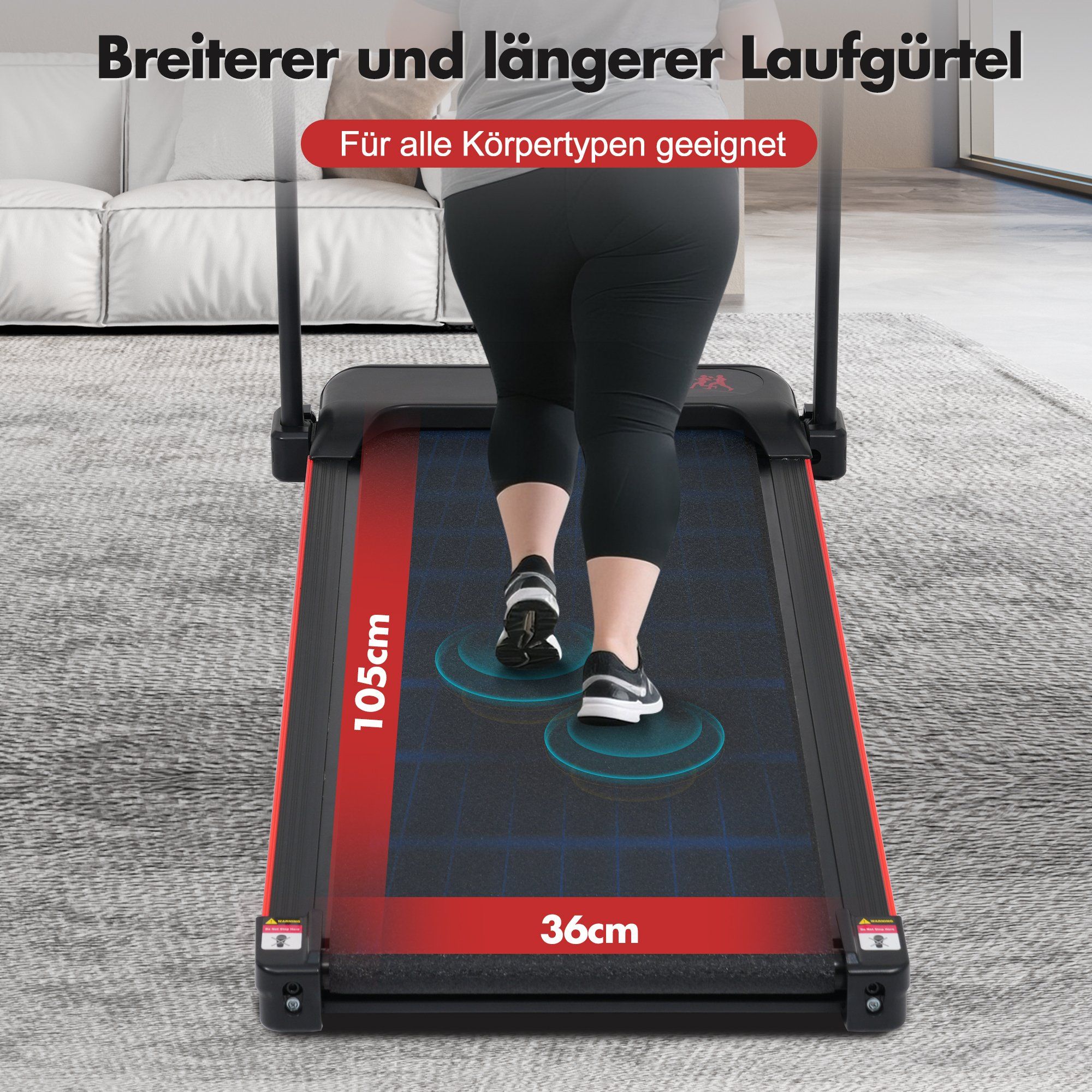 Heimtrainer mit 8 % Steigung und 1–12 km/h Geschwindigkeit