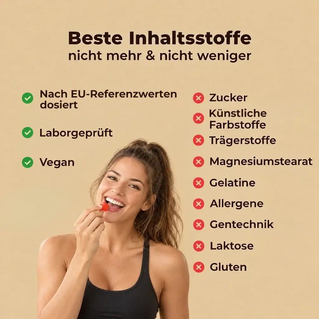 NUTRIQ Metabolic Booster Apfelessig Gummies 1000 mg, Vitamin B12, B6 & Folsäure, vegan, zuckerfrei