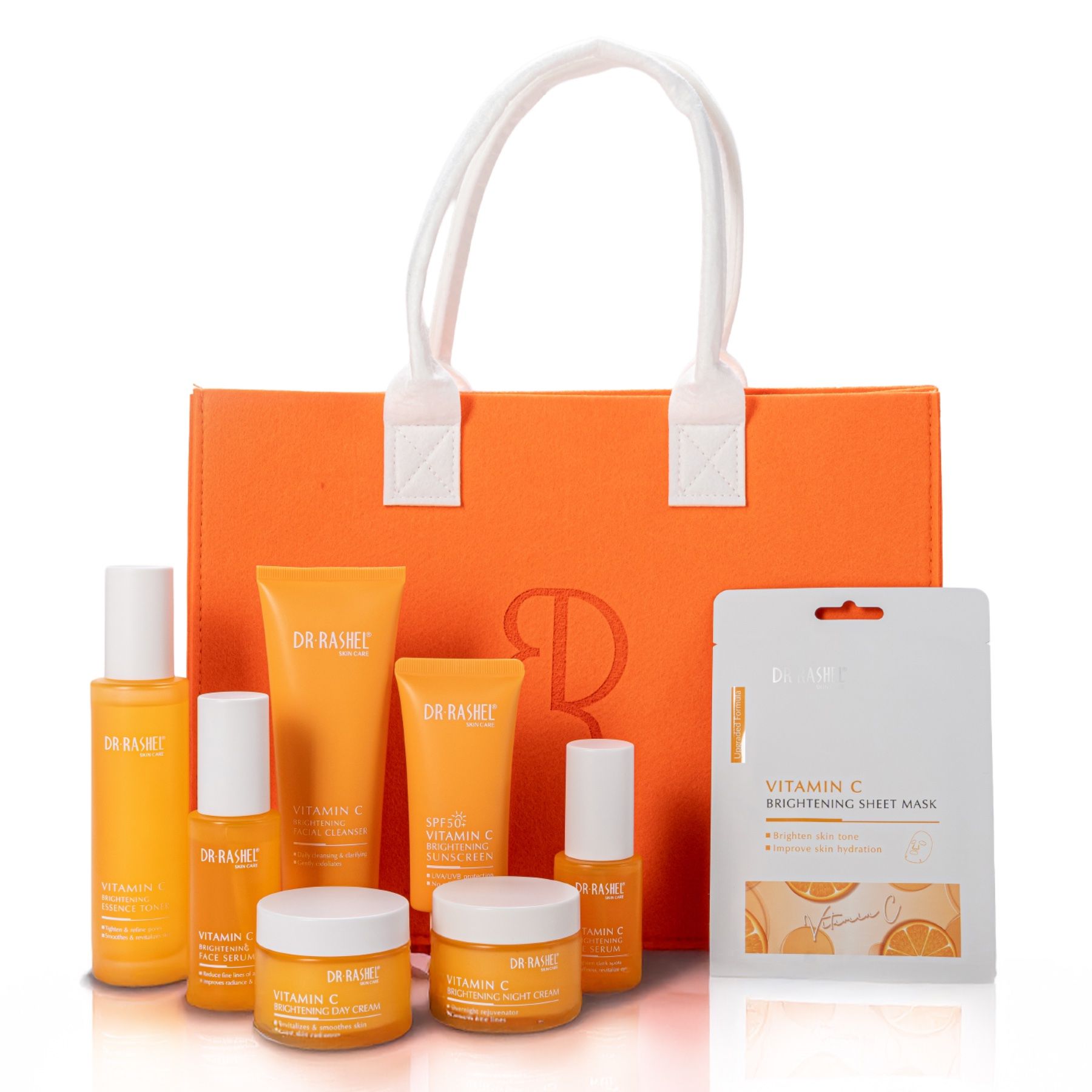 DR RASHEL Gesichtspflege-Set Vitamin C Geschenkbox Serum Creme Masken Toner