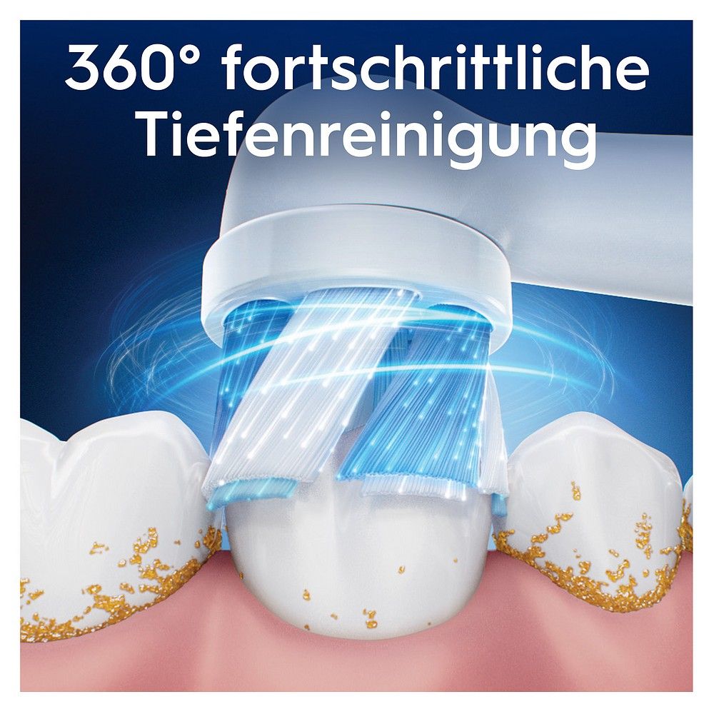 Elektrische Zahnbürste reinigt Zähne mit 360° fortschrittlicher Tiefenreinigung.