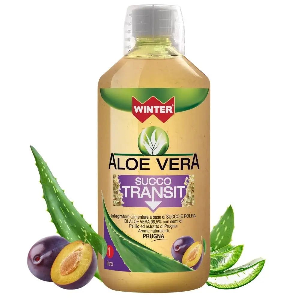 Winter Aloe Vera da Bere Transit con Psillio e Prugna – Succo Naturale Senza Aloina