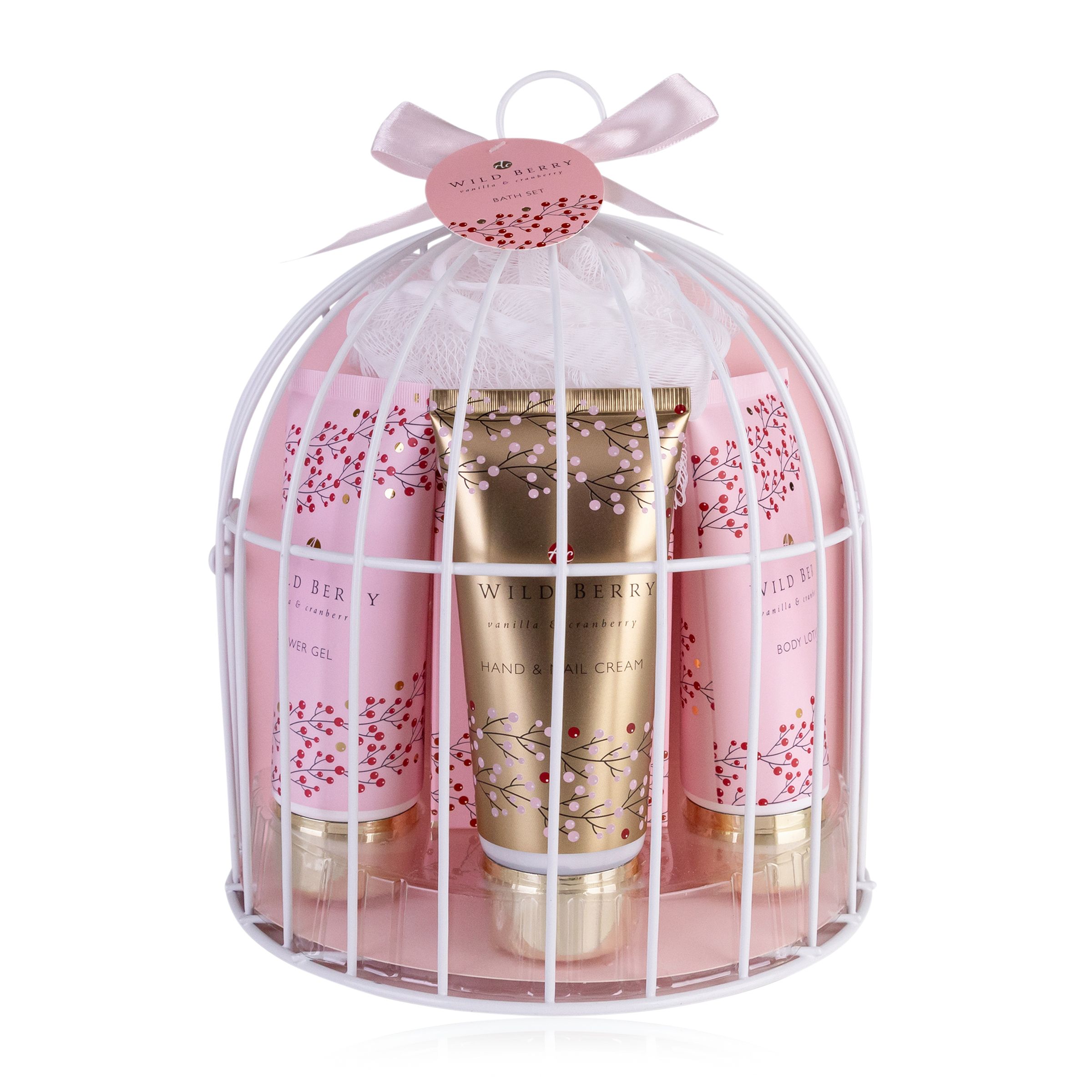 accentra Geschenkset Badeset Pflegeset Vogelkäfig Wild Berry Geschenkidee
