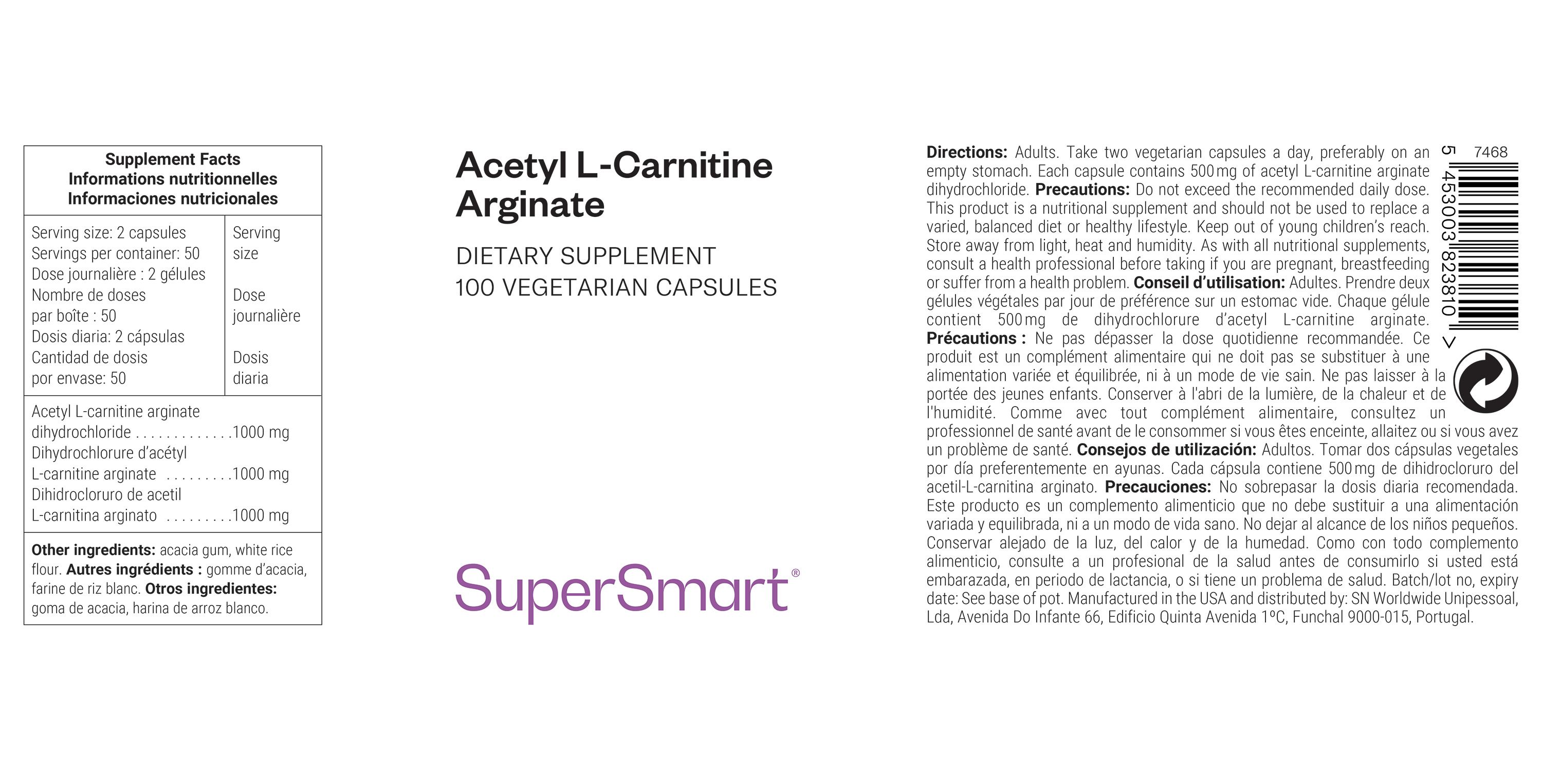 SuperSmart - Acetyl L-Carnitine Arginate 100 St