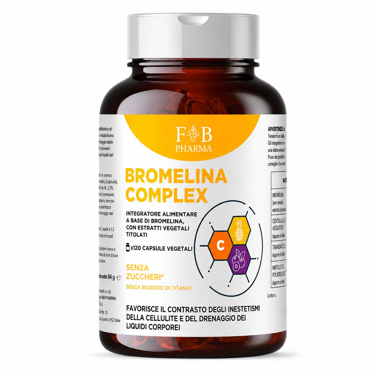 FB PHARMA - BROMELINA COMPLEX - Integratore Drenaggio Liquidi e Microcircolo