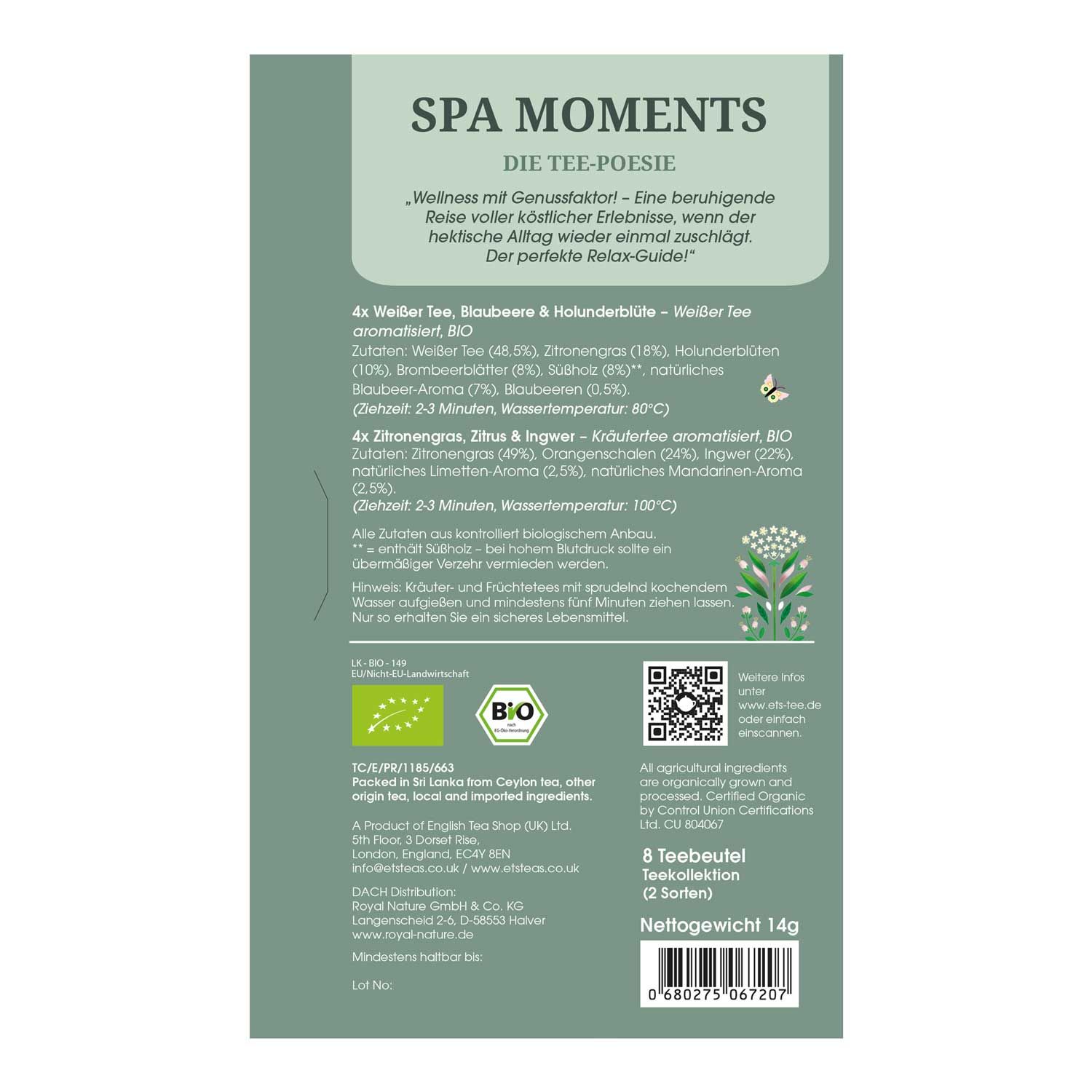 ETS - Tee Geschenk Tee-Poesie "Spa Moments", bio