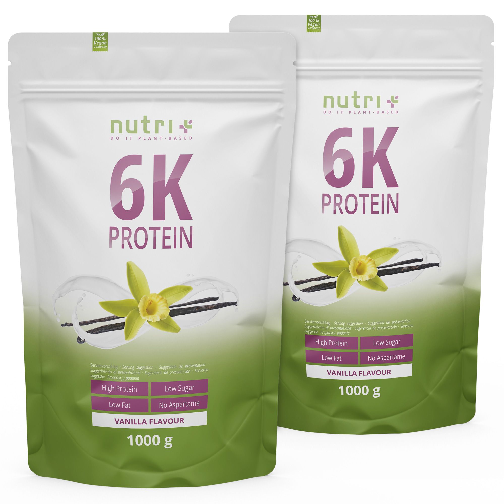 nutri+ 6K Eiweißpulver 2kg - Protein Shake ohne Whey
