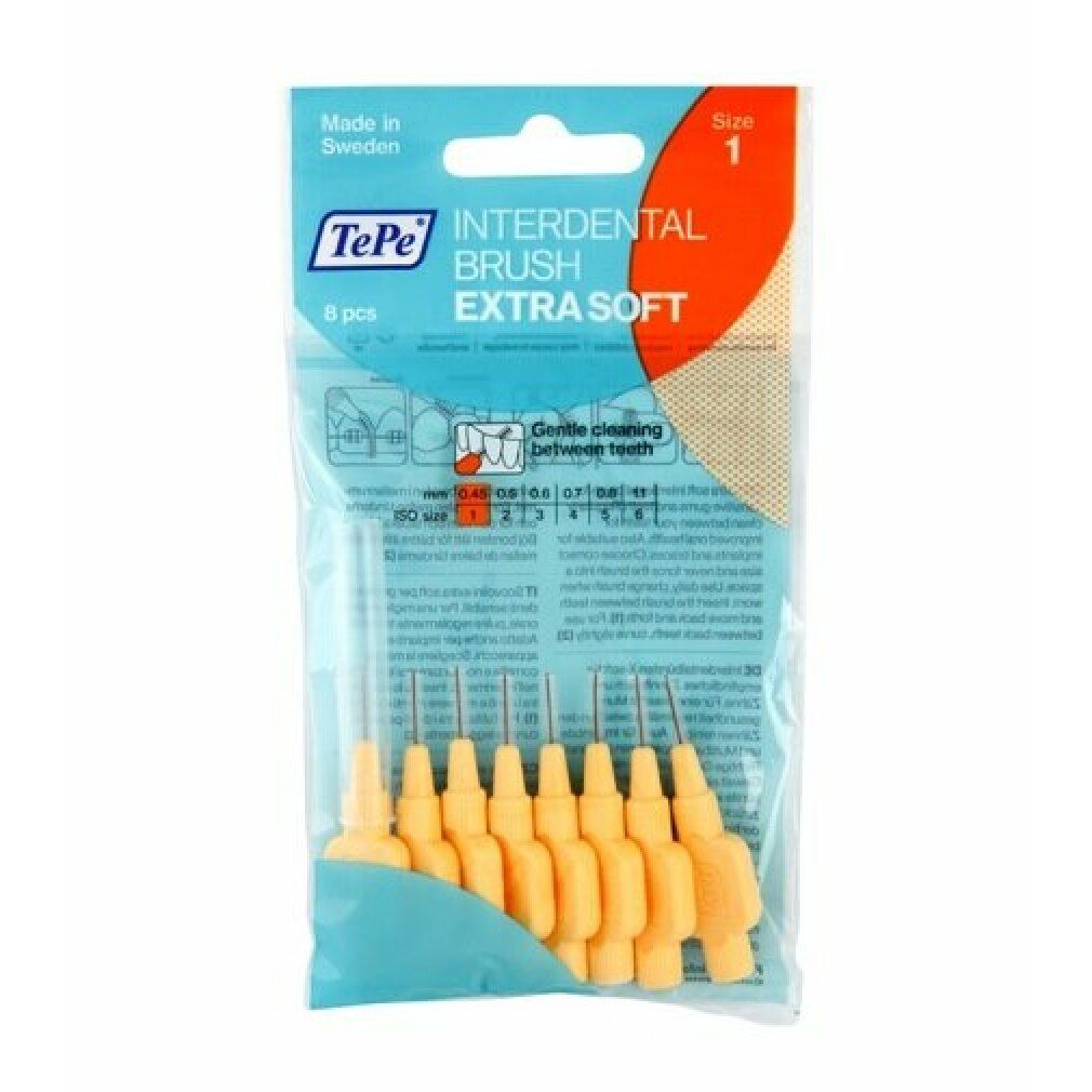 Tepe Giallo Spazzole Intermedie Extra Morbide Molto Morbide N. 1 0,45 Mm X8 - Immagine 4