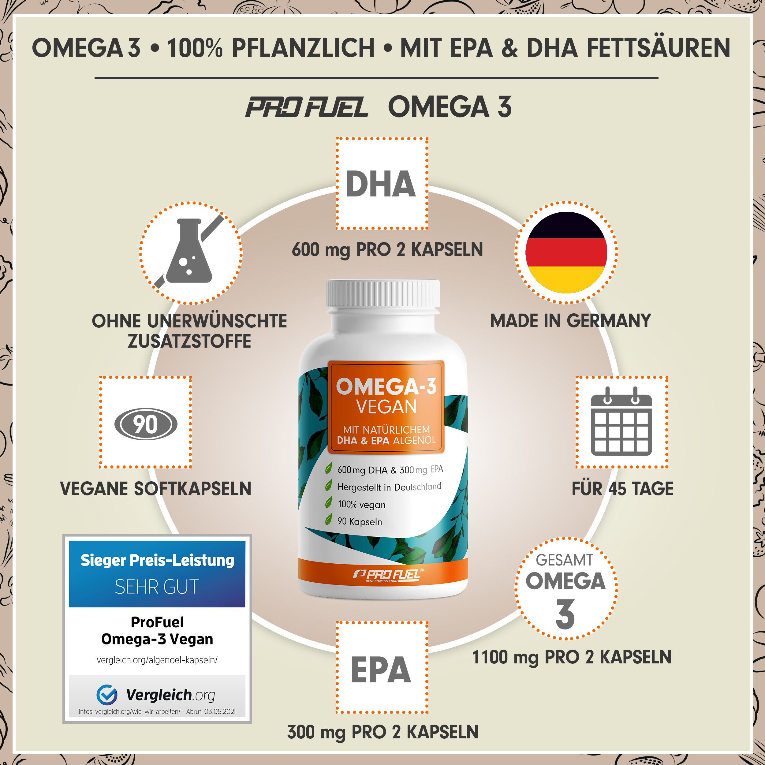 ProFuel - Omega-3 Vegan Kapseln 90 St Weichkapseln