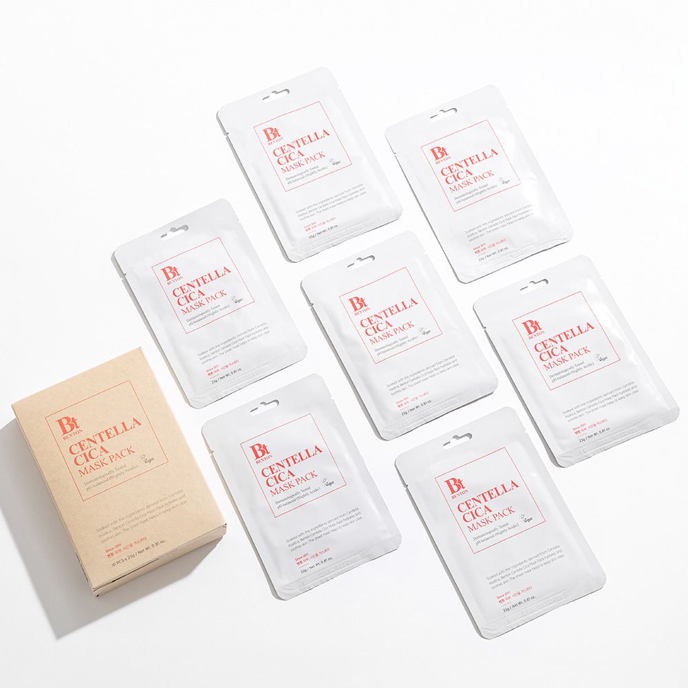 Benton Centella Cica Mask Pack: Eine Packung und sieben einzelne Masken.