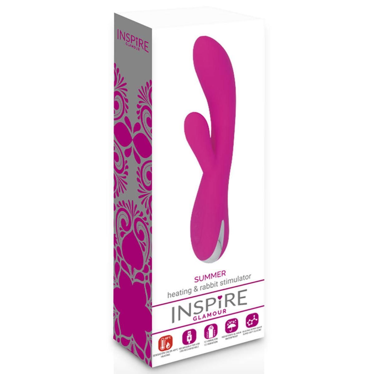 Rabbitvibrator Summer mit Heizfunktion | Hypoallergenes Antisilikon, 12 Vibrationsfunktion Inspire 1 St Vibrator