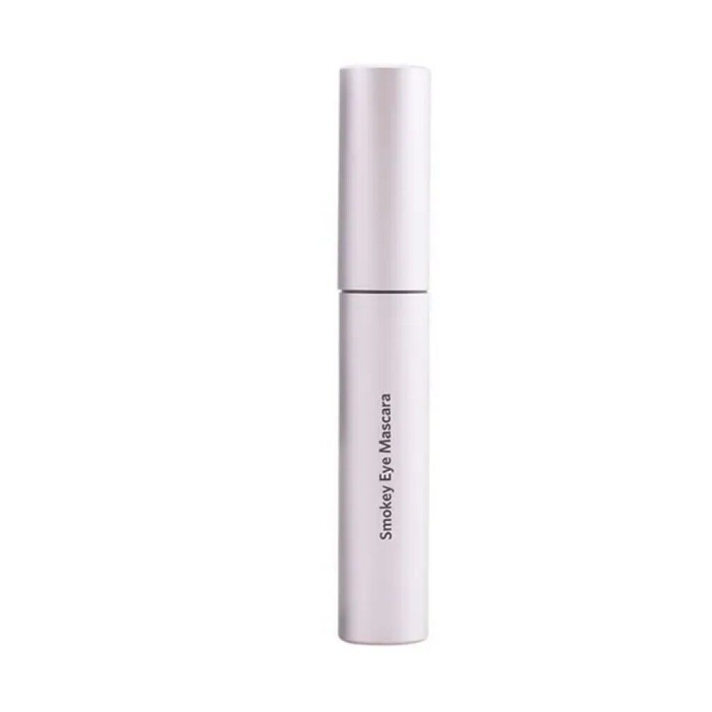 Mascara-Tube, silberfarben. Schriftzug Smokey Eye Mascara. Deckel und Tube in gleicher Farbe.