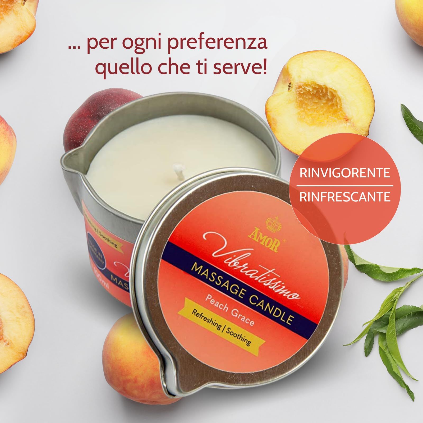 Vibratissimo Massagekerze Peach Grace