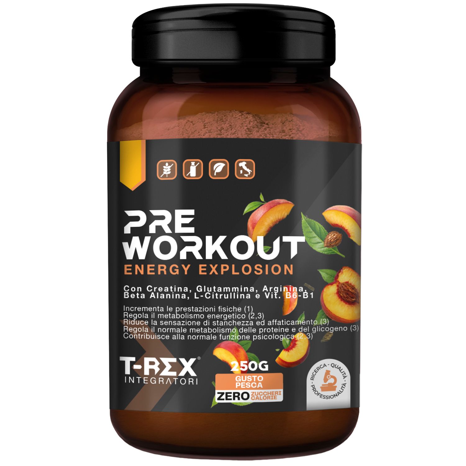 T-Rex Integratori Pre Workout pesca 250 g