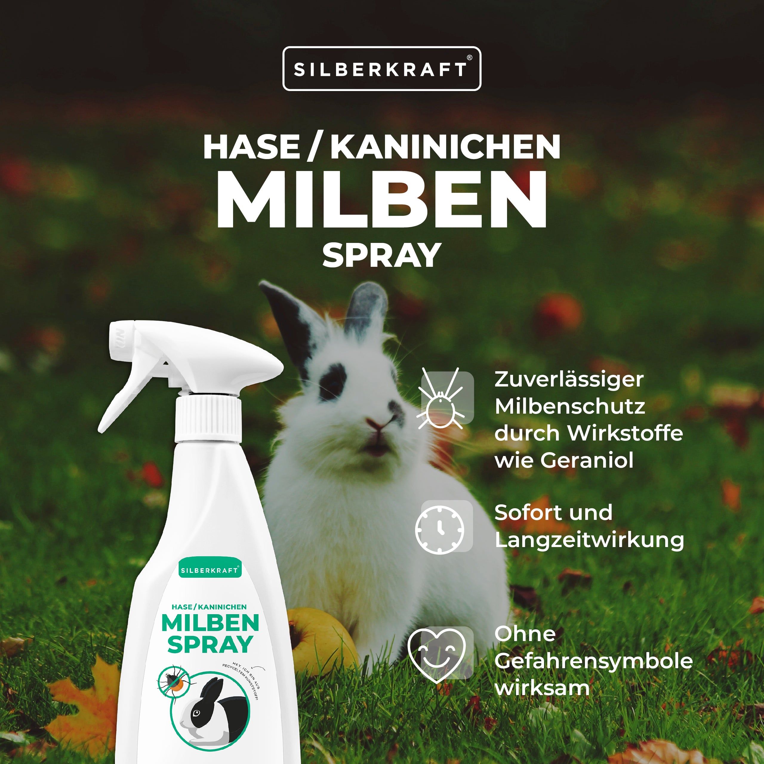 Silberkraft Milbenspray Hase/Kaninchen 12x500 ml Spray