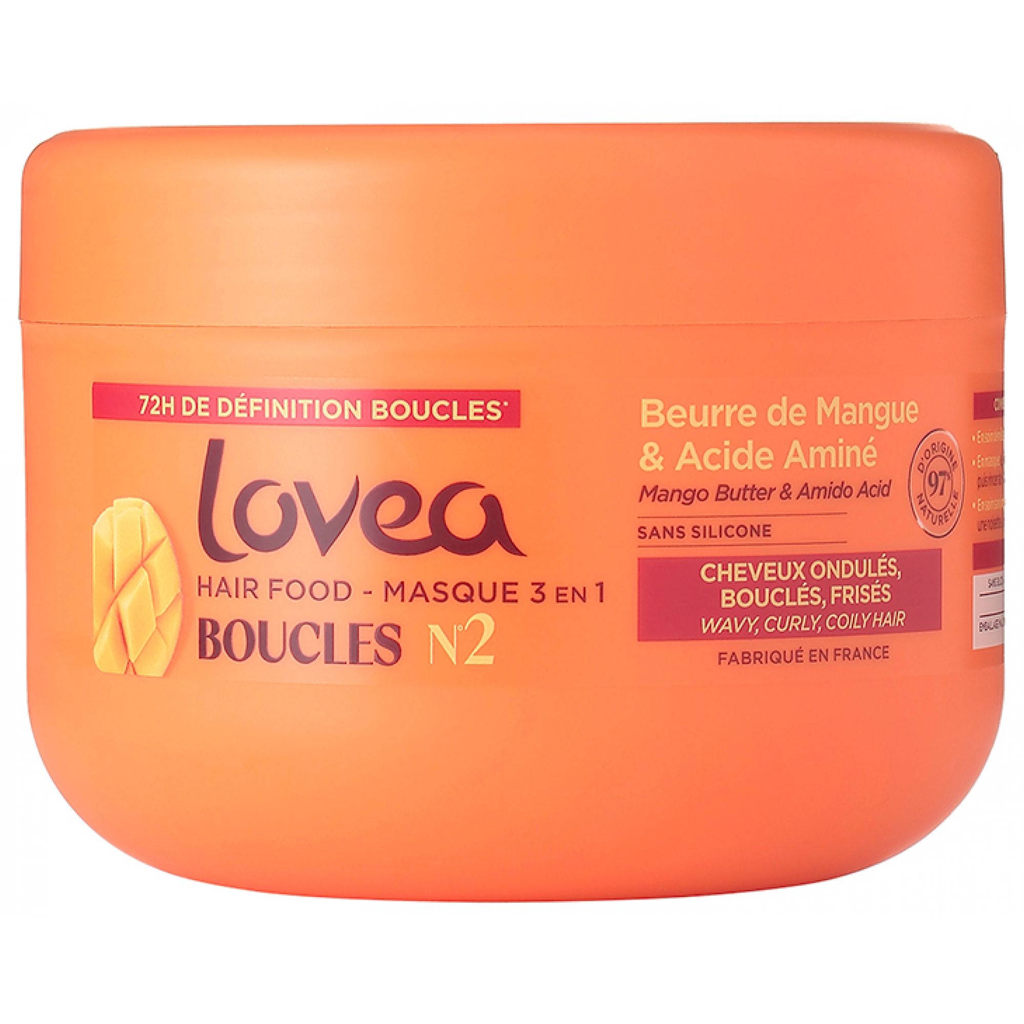 Lovea Hair Food Maske 3inocken Mango-Butter & Aminosäure 8x10x10 cm