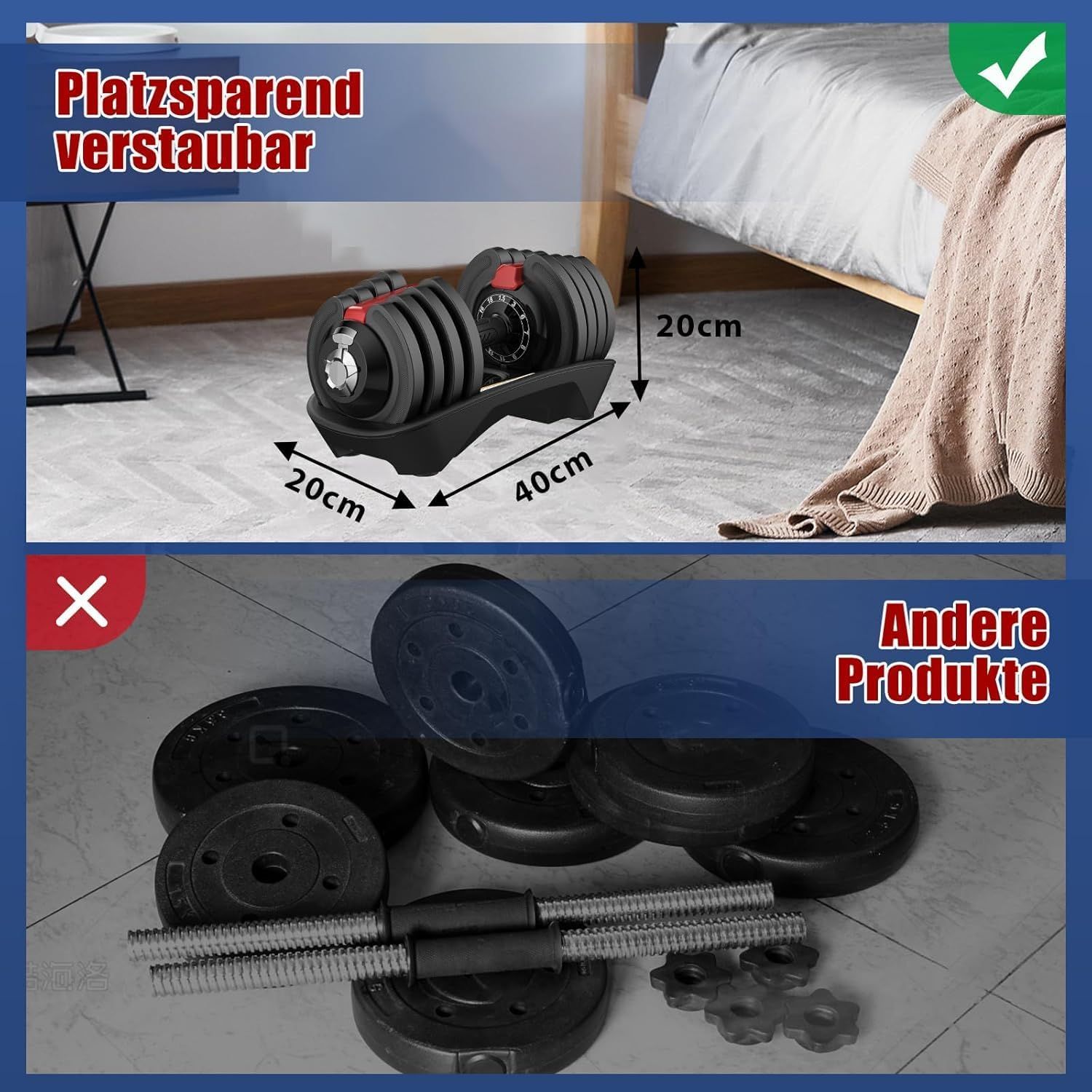 DH FitLife 18kg Verstellbare Hanteln
