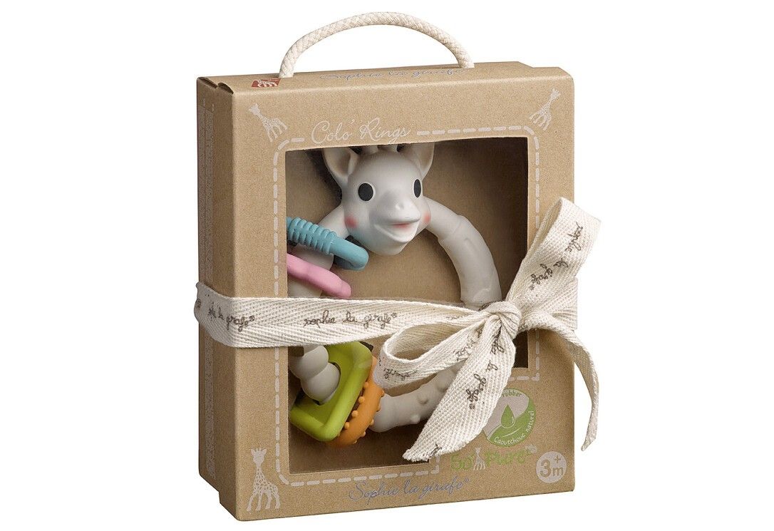 elements for kids GmbH Beißring So'Pure Colo'rings Sophie la girafe, 100 % Naturkautschuk, ca. 13x1