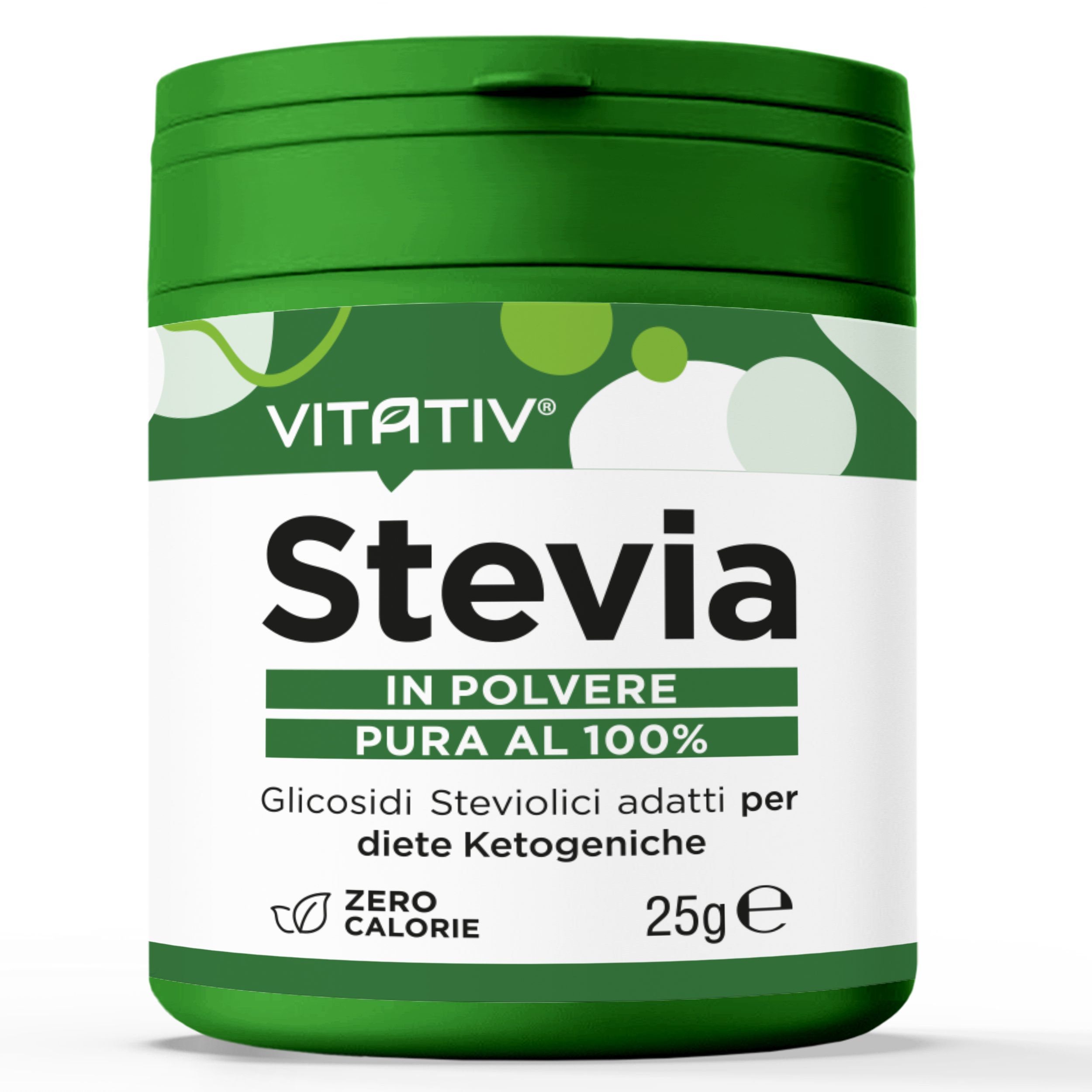 Vitativ® Stevia Pura in Polvere Sottile - Dolcificante Zero Calorie 100% Glicosidi steviolici