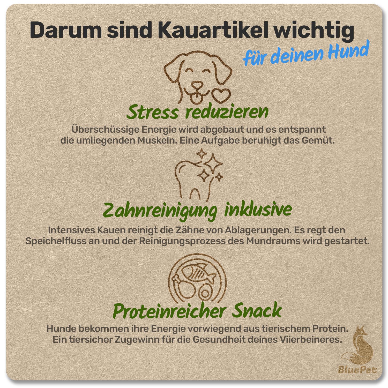 BluePet Kaninchenohren mit Fell, Natürlicher Hundesnack, Schonend getrocknet