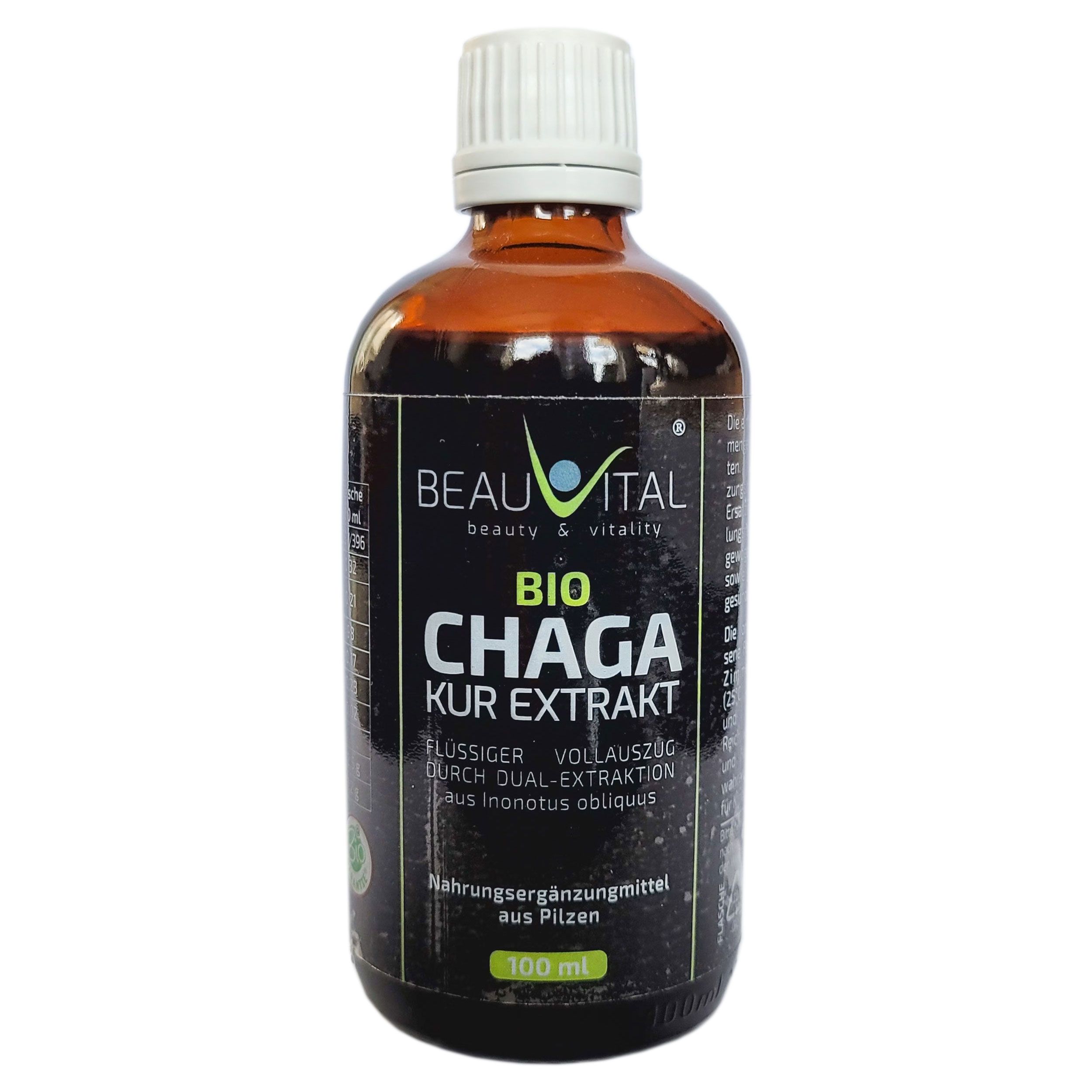 BEAUVITAL® Bio Chaga Kurextrakt | Flüssiger Vollauszug durch Dual-Extraktion