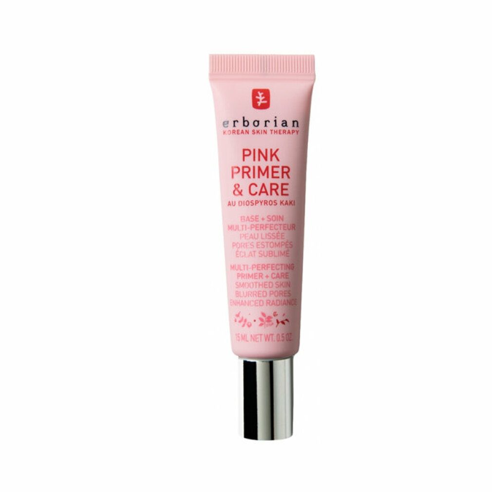 Rosa Tube mit silberner Kappe. Aufschrift: Erborian, Pink Primer & Care. 15 ml.