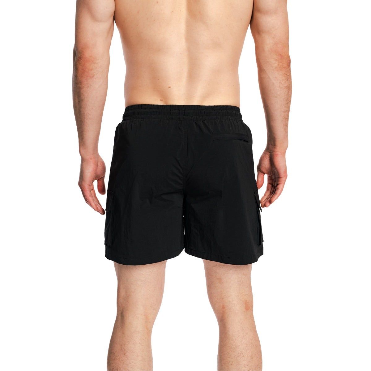 GymBeam Badeshorts Herren Cargo mit Kordelzug und Taschen in Schwarz