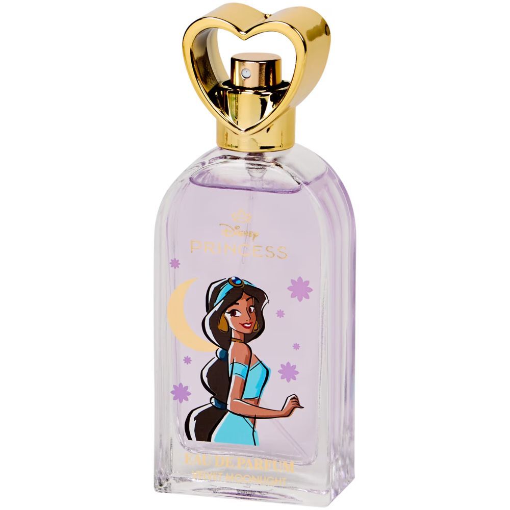 Disney Princess Jasmine Velvet Moonlight Eau de Parfum Flakon mit Herz-Applikator.