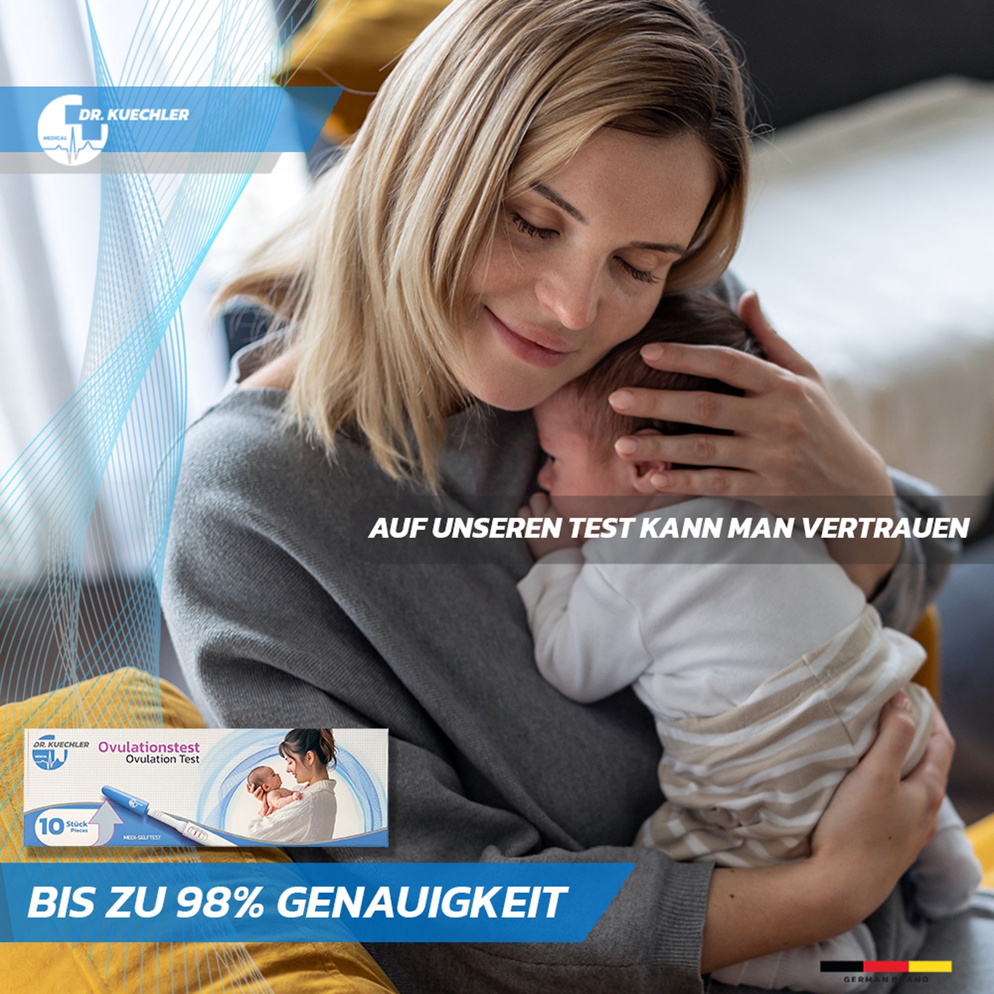 Dr. Kuechler Medical Ovulationstest - Extrem Sensibler LH Schnelltest 10 Miu, Kinderwunsch, 5-10 Min