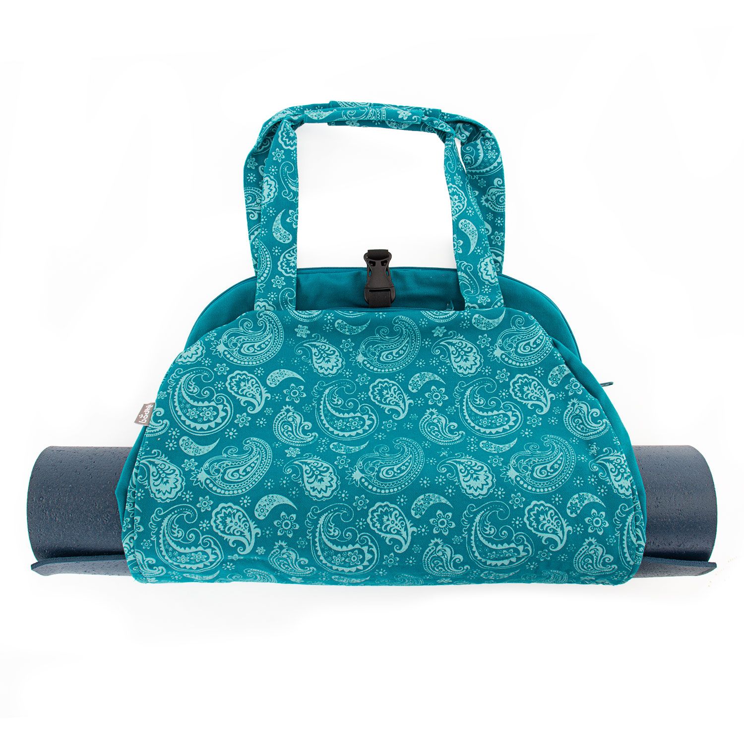 bodhi Maharaja Collection: Gemusterte Yoga Bag NAMASTÉ "Paisley", petrol