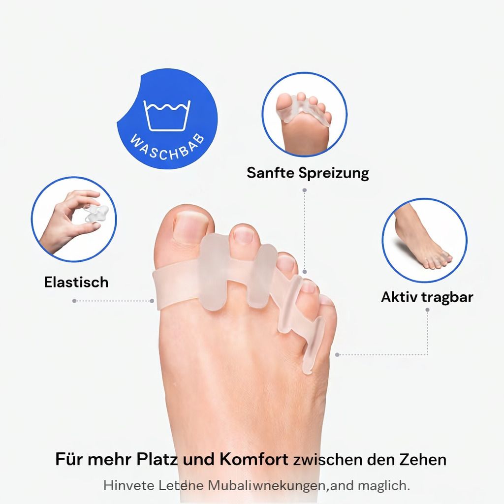 Zehentrenner Silikon, weich & BPA-frei, wiederverwendbar, unisex tragbar