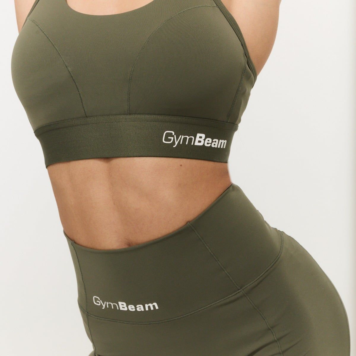 GymBeam Sport-BH Damen Combat mit verstellbaren Trägern in Olive Grey