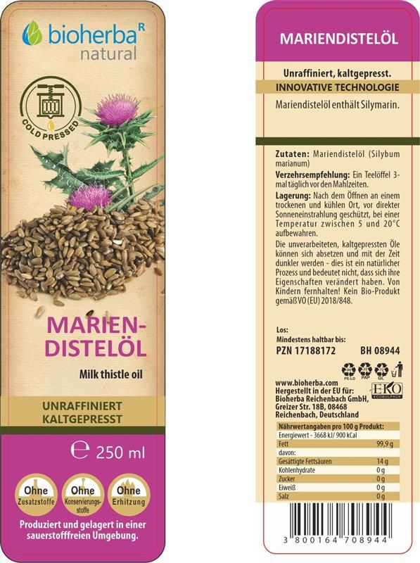 Bioherba Mariendistelöl - kaltgepresst  unraffiniert