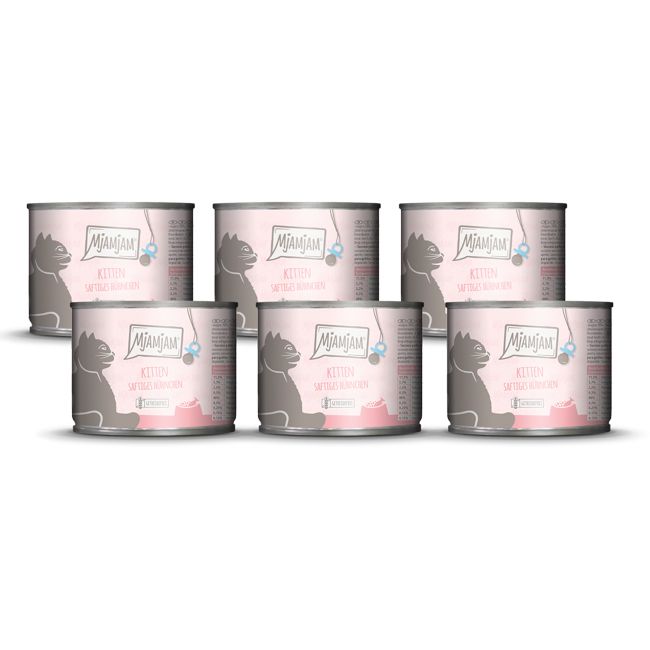 MjAMjAM - Kitten saftiges Hühnchen mit Lachsöl 6x200 g Futter
