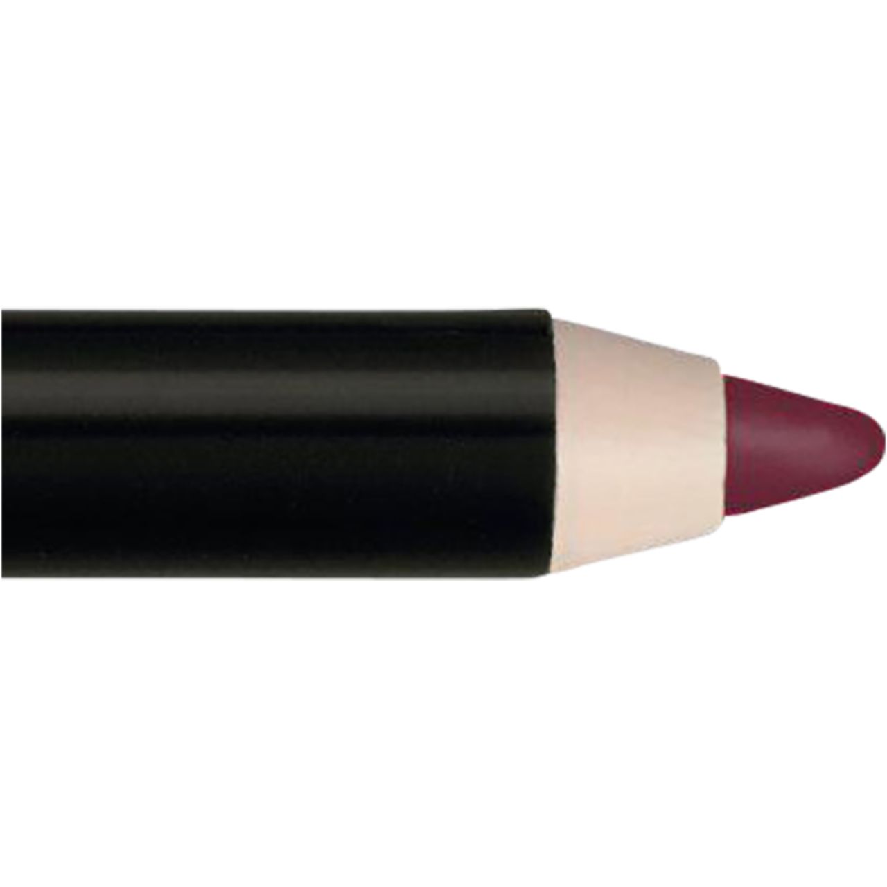 Nahaufnahme der Spitze eines IsaDora Perfect Lipliner. Dunkelroter Stift, Spitze in der Farbe Majestic Maroon.