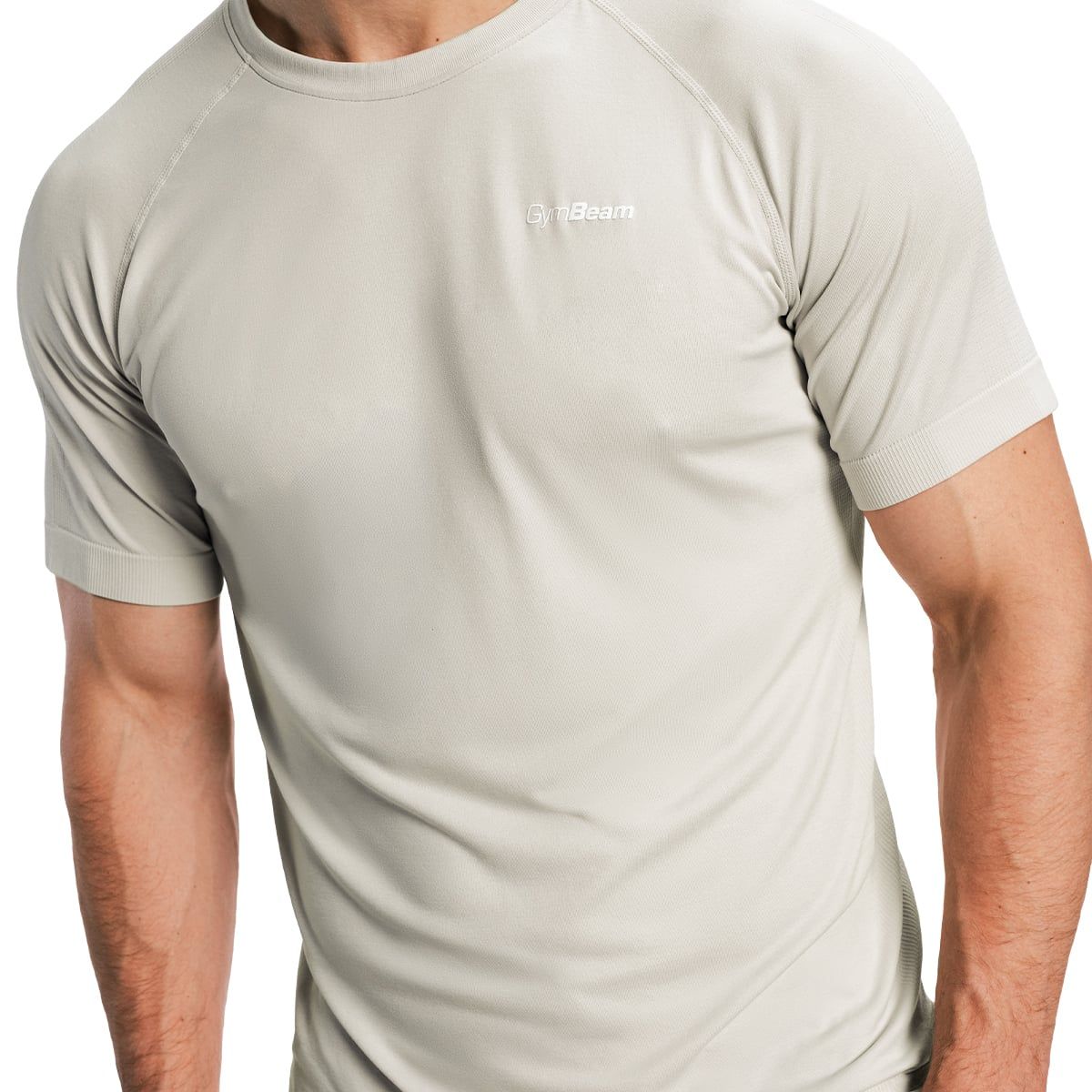 GymBeam T-Shirt Herren loose kurzarm aus Nylon Pulse X Running grau