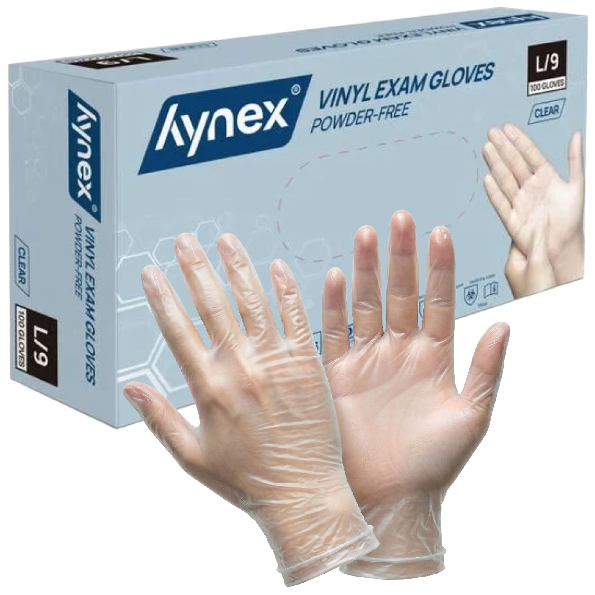 Hynex Vinylhandschuhe transparent puderfrei 4,5g für Pflege Medizin Lebensmittel 100 St