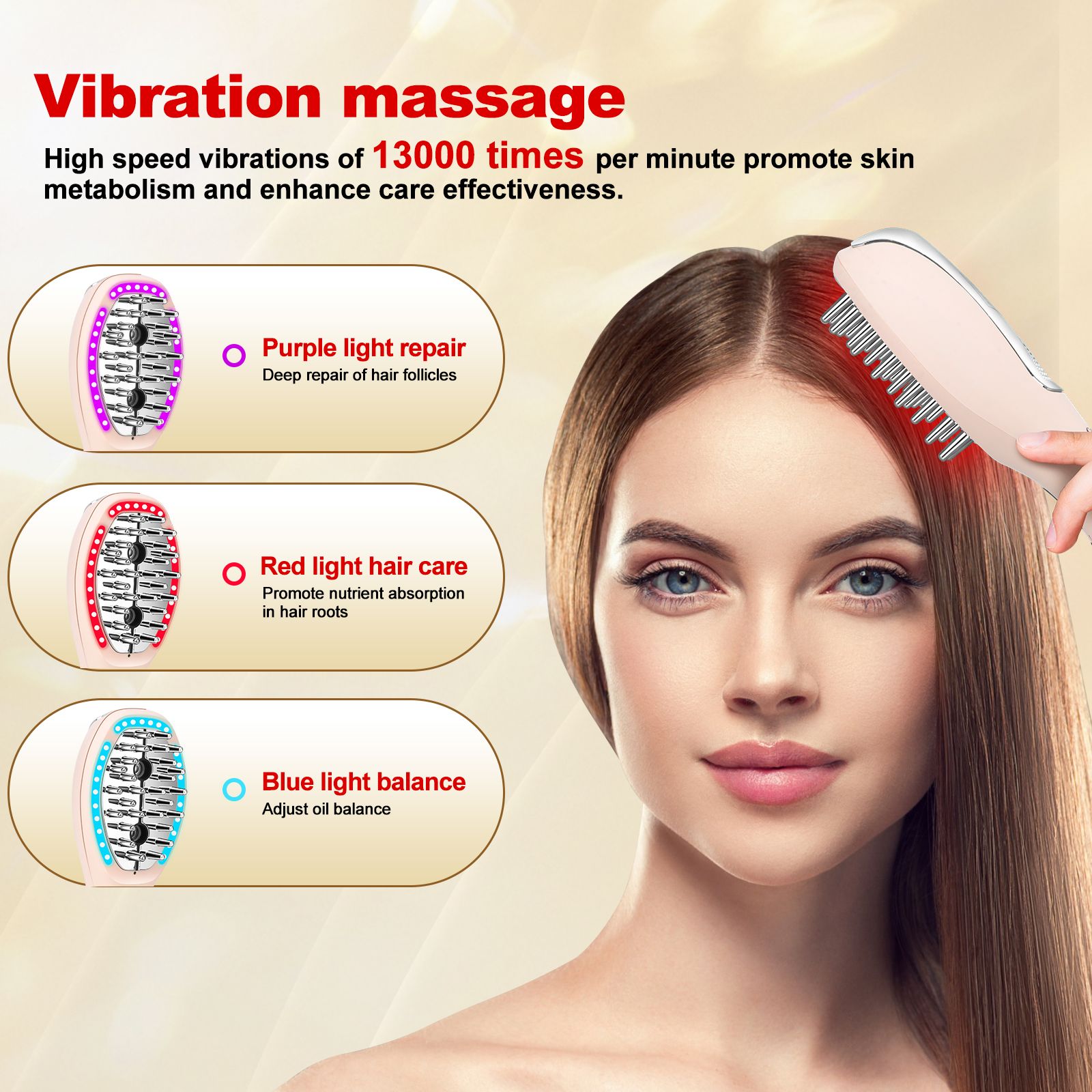 COOL-i 5 in 1 Kopfhaut Massagebürste,LED, Infrarot, EMS, Ionen & Nebel für Kopfhautpflege