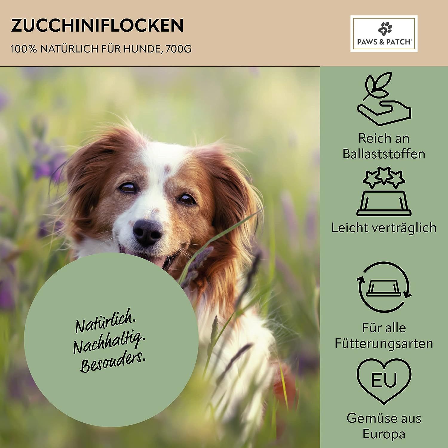 PAWS&PATCH ZUCCHINIFLOCKEN für Hunde